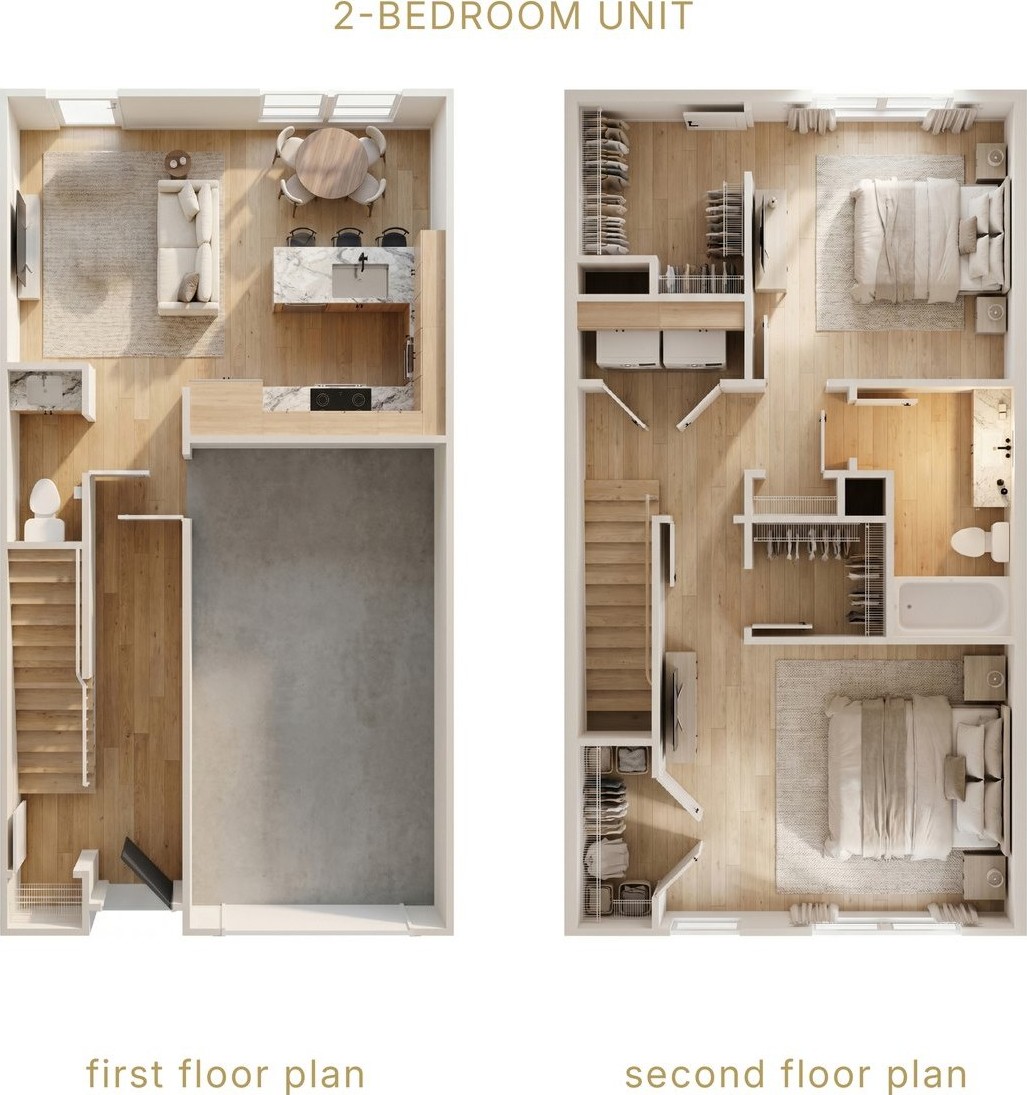The Willow 2-bedroom townhome floor plan