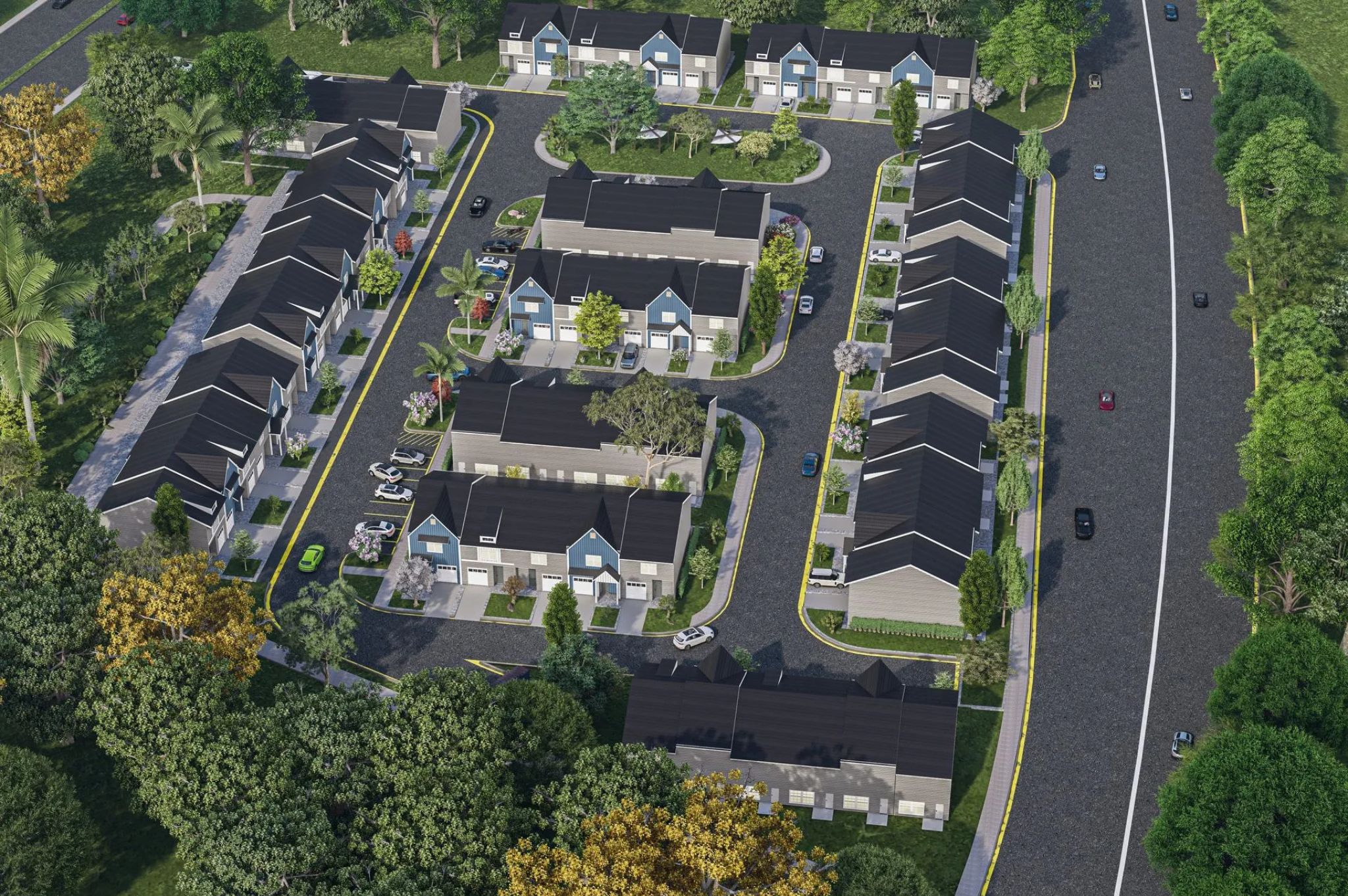 Aerial view of the community