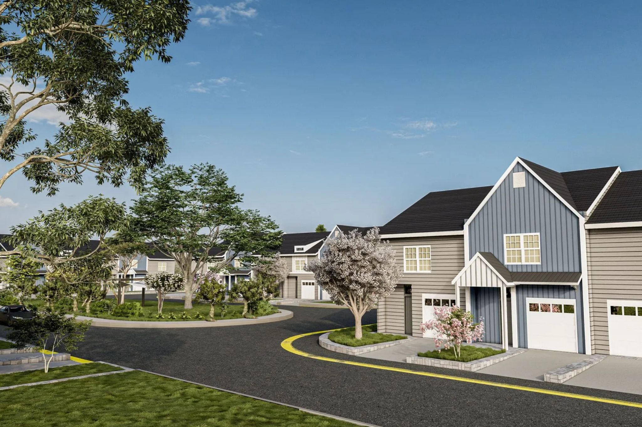 Front view of a Hickory Springs townhome